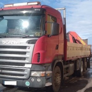 foto 6.8m Scania 6x2 +16m HDS chwytak+widly