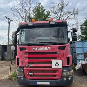 foto 6x2 zlom EUR4 Scania hakowiec+dzwig